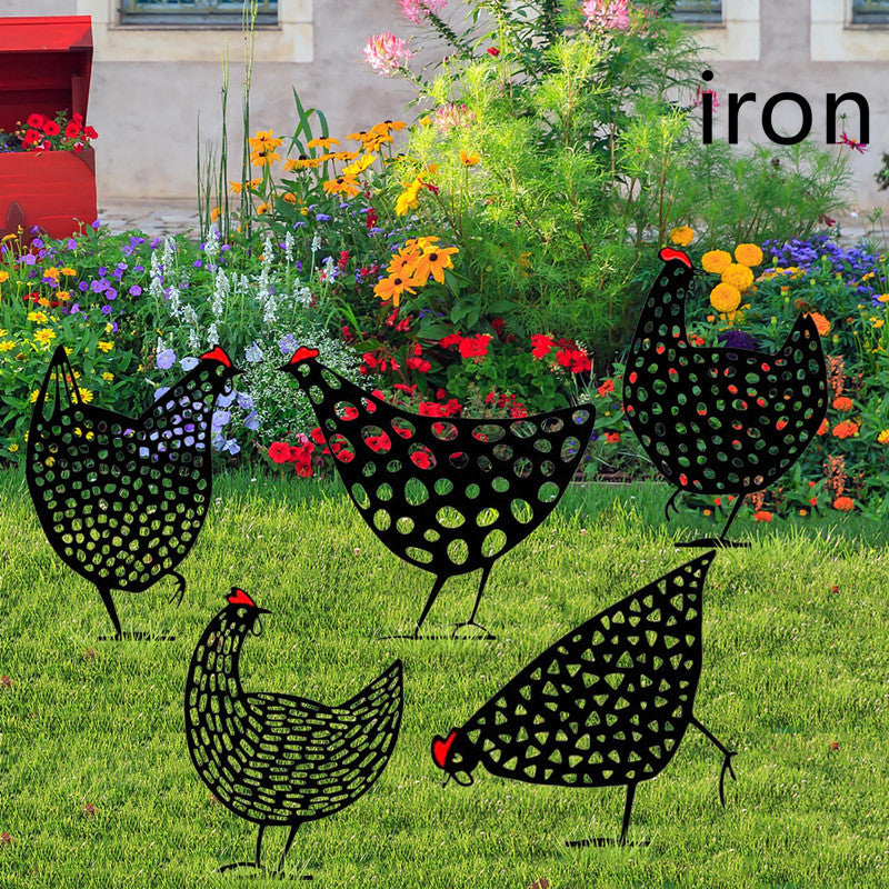 Garden Back Yard Gazon Stakes Hen Yard Decor