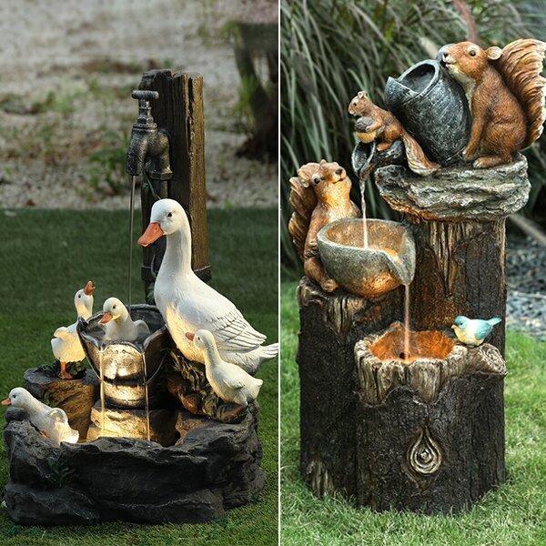 Duck Family Garden Statue Figurine