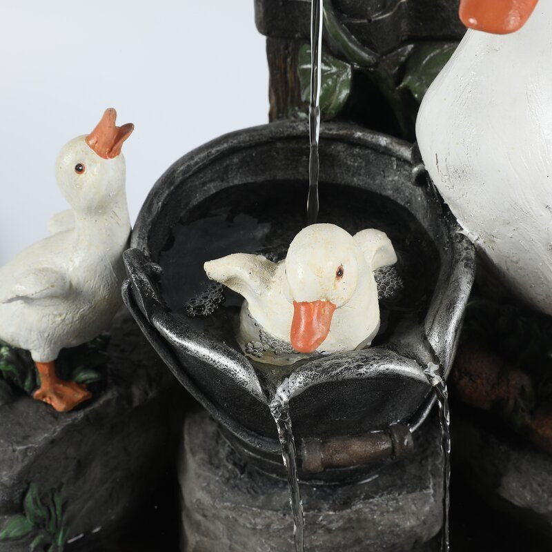 Duck Family Garden Statue Figurine