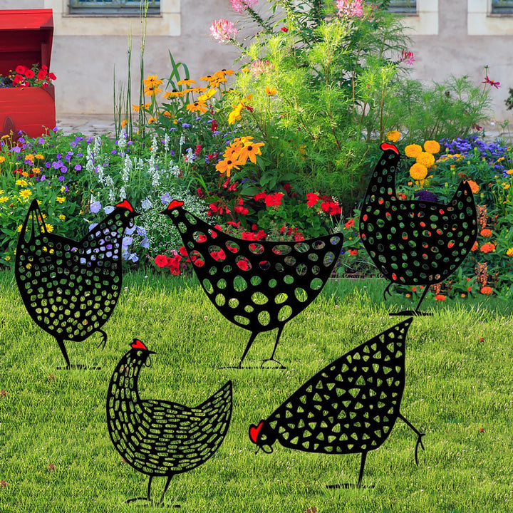 Garden Back Yard Gazon Stakes Hen Yard Decor