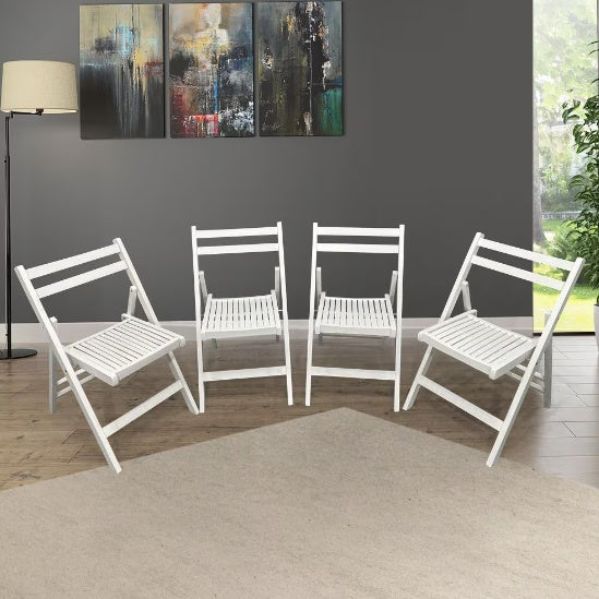 Furniture Slatted Wood Folding Chairs